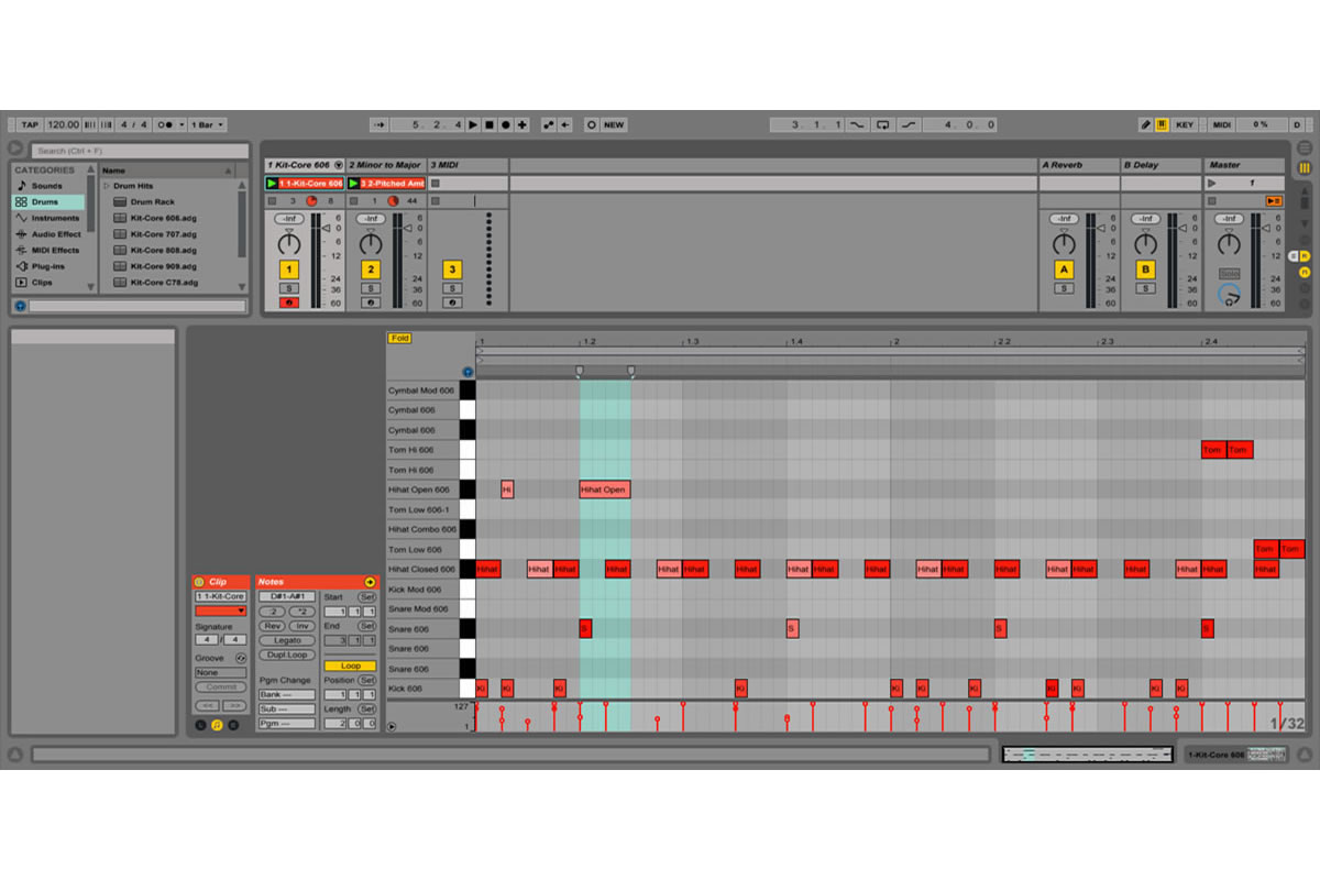 screenshot of ableton live 9 - session view